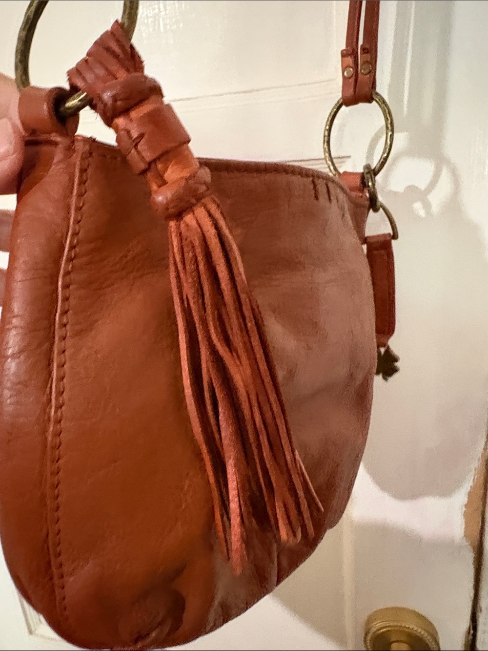 Lucky Brand Orange Leather Crossbody Bag - Picture 9 of 9
